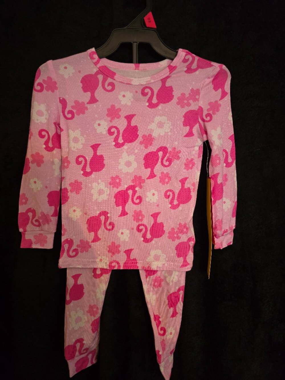NWT Barbie Toddler 2pc Pajama Set Pink Floral Size 18M Long Sleeve